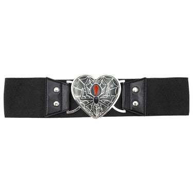 Elastic Waist Belt Black Widow Heart